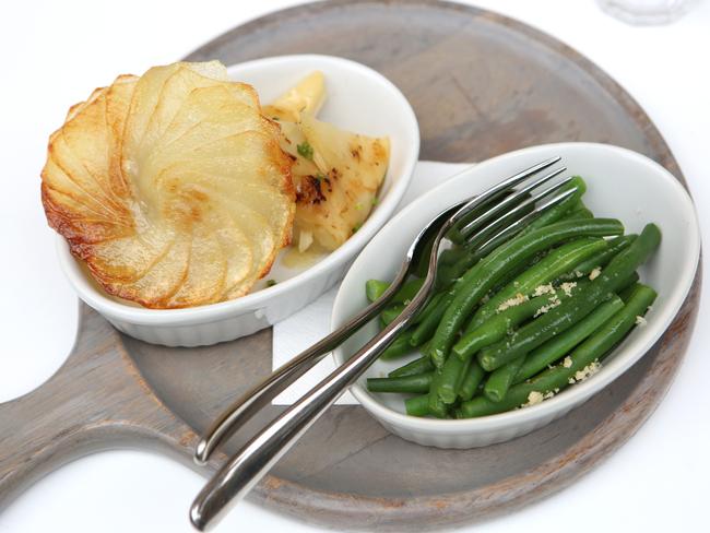 Potatoes and green beans.