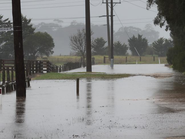 Sale flood water. Back roads of the Sale are cut from floodwater.                      Picture: David Caird