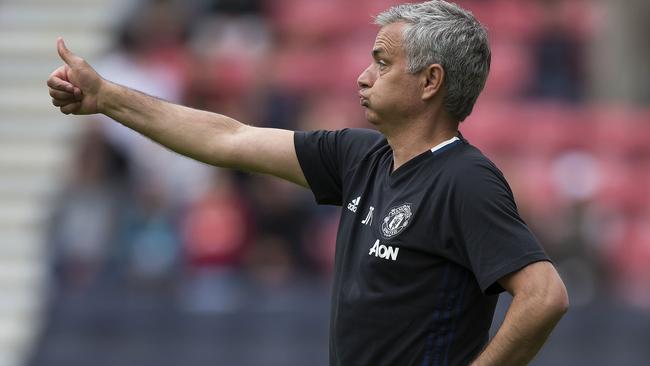 Manchester United’s manager Jose Mourinho gestures during the pre-season friendly.