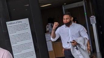 Beenleigh man Tamafaiga Nick Kepu, 27, a former personal trainer at F45 Training Browns Plains, leaving Beenleigh District Court. PHOTO: Alex Treacy