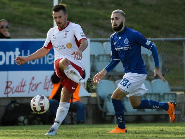 James Skeffinton playing for Croydon Kings in the FFA Cup SA. Picture: AAP Image/Morgan Sette