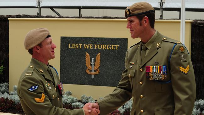 Mr Roberts-Smith receiving the VC in early 2011, the commendation catapulted him into national fame.