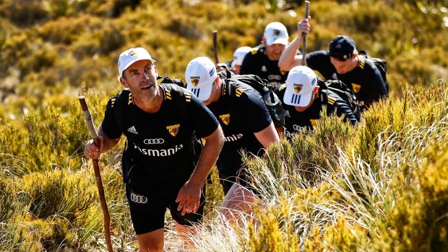 Alastair Clarkson leads his assistant coaches. Picture: Michael Willson/AFL Media