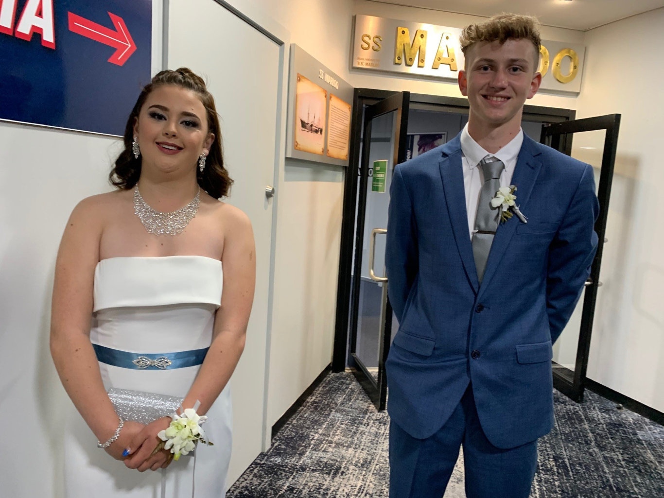 Hannah McKendrick and Taidgh O'Brien having a ball at the Fraser Coast Anglican College formal.