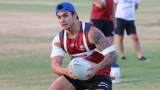 Jayden Nikorima has been gradually rebuilding his career with the Redcliffe Dolphins.