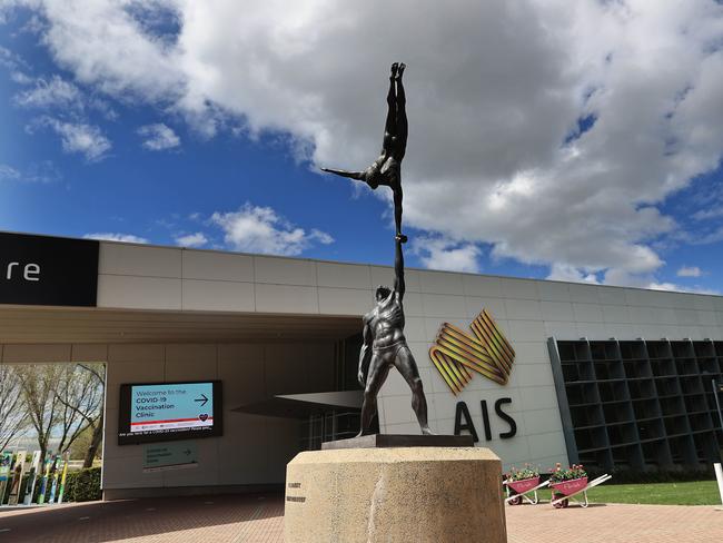 It’s been suggested the vaccination clinic at the AIS Arena will be targeted on Saturday. Picture: NewsWire/Gary Ramage