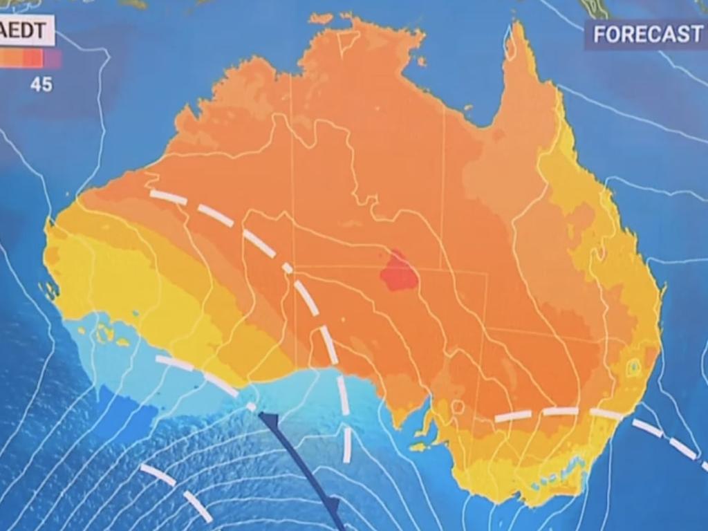 The hot weather is expected to stay until Thursday when a cold front sweeps through from the west.