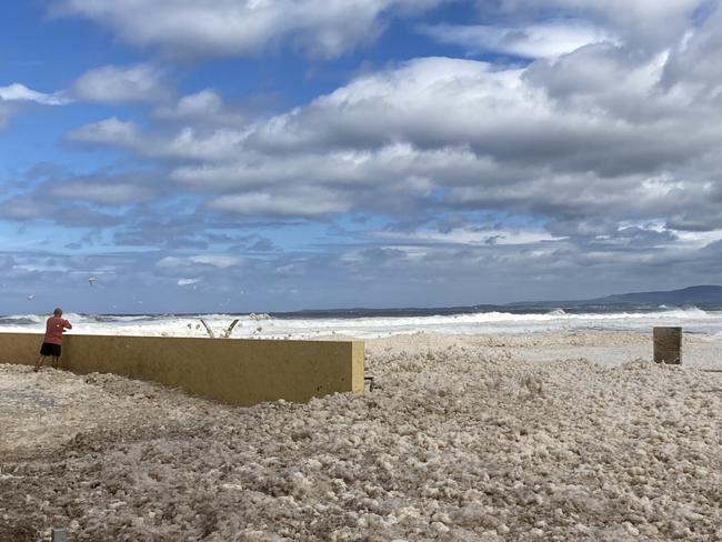 ‘It’s incredible’: Popular beach flooded with foam