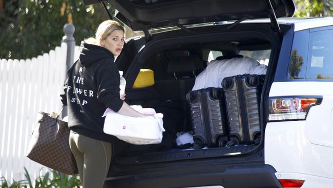 Jasmine Stefanovic was seen preparing for a trip to Noosa with her daughter Harper May. Picture: Supplied.