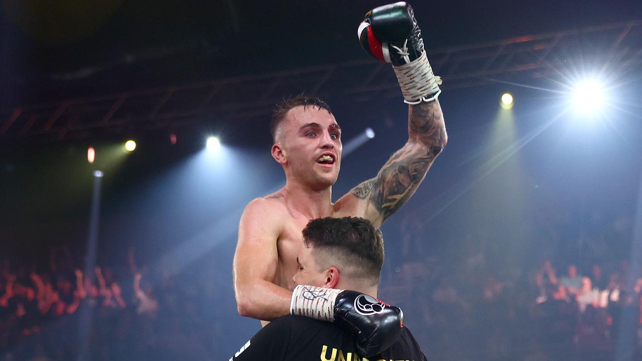 Sam Goodman celebrates victory. (Photo by Chris Hyde/Getty Images)