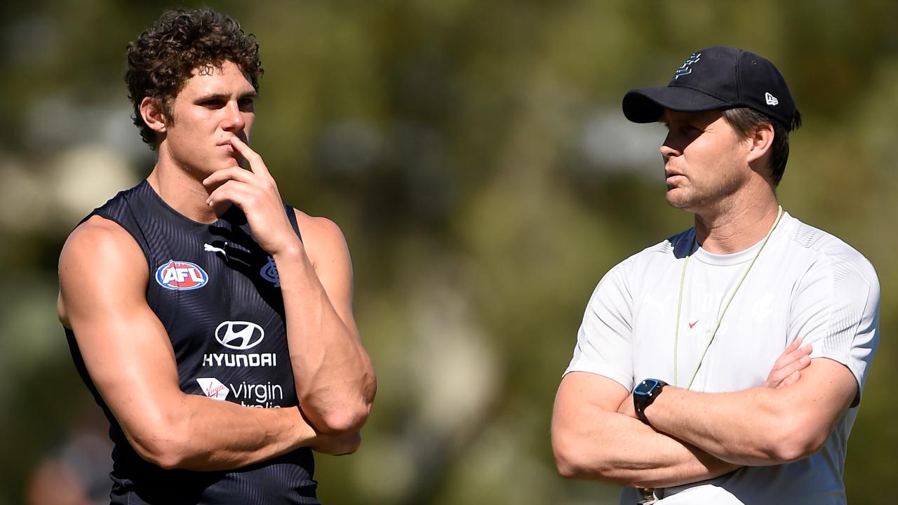 Senior coach David Teague would love to see his talented tall forward back on the park soon. Picture: Matt Roberts/Getty Images