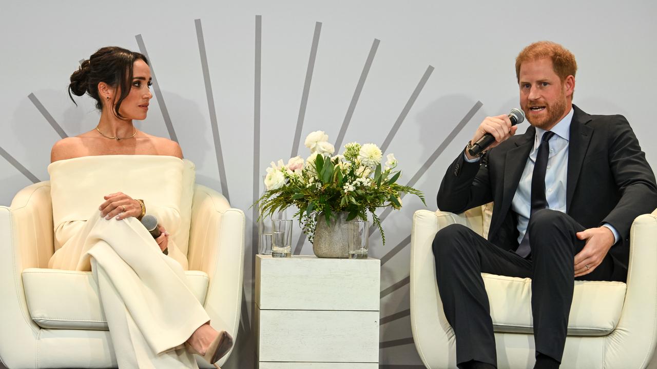 In October 2023, the Duke and Duchess of Sussex spoke together onstage at The Archewell Foundation Parents’ Summit. Picture: Bryan Bedder/Getty Images