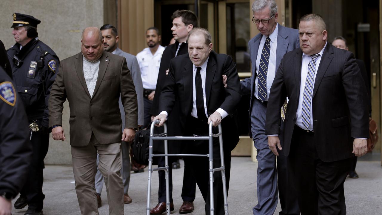 Harvey Weinstein, centre, leaves court in New York, Monday, Jan. 6, 2020. Picture: AP /Seth Wenig.