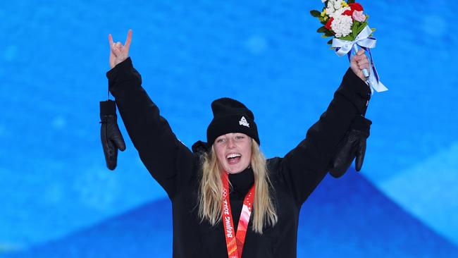 Zoi Sadowski-Synnott claimed gold in the women's snowboard slopestyle. Picture: Sarah Stier/Getty Images