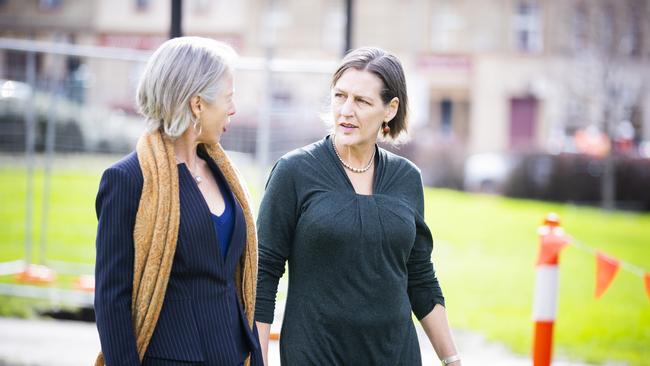 Greens MP's Rosalie Woodruff and Cassy O'Connor. Picture: RICHARD JUPE