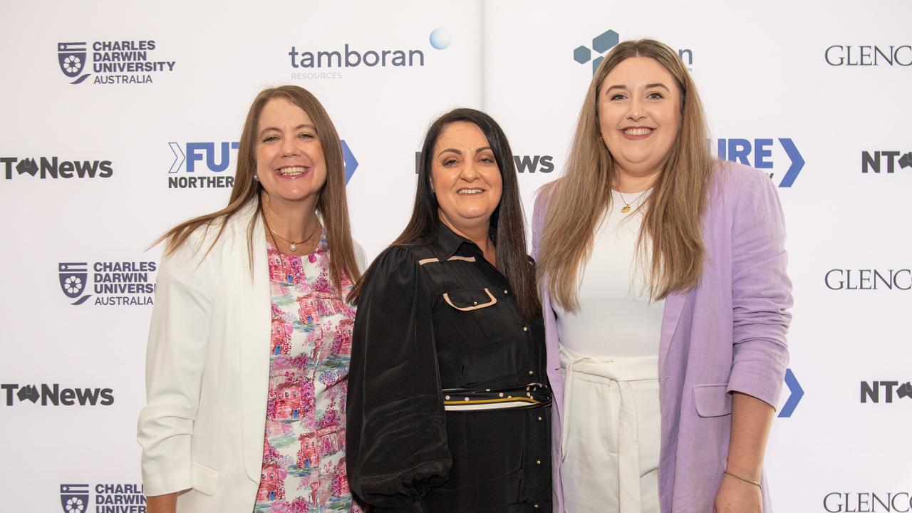 Kirsten Porteous, Melissa Librandi and Melanie Plane at the NT News second annual Futures Northern Territory. Picture: Pema Tamang Pakhrin.