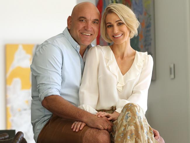 Gorden Tallis with the new love of his life Jemma Elder at his home in Brisbane’s inner west. Picture: Lyndon Mechielsen/The Australian