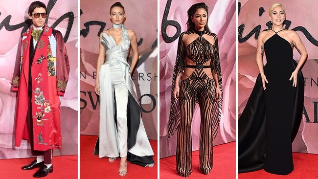 British Fashion Awards 2016.. Jourdan Dunn, Lady Gaga, Gigi Hadid and Nicole Scherzinger. Picture: Getty