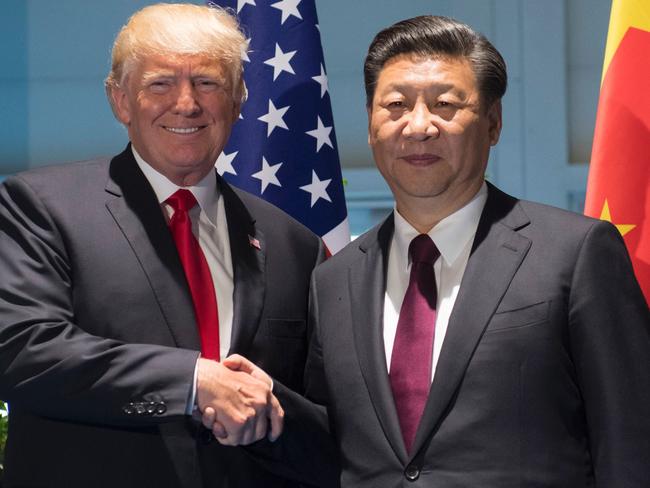 US President Donald Trump with Chinese President Xi Jinping at the G20 Summit in Hamburg, Germany. Picture: AFP/Saul Loeb