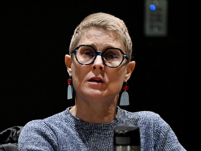 BRISBANE, AUSTRALIA - NewsWire Photos - APRIL 17, 2024.Greens Senator Penny Allman-Payne asks questions during a hearing of the Senate Standing Committee on Rural and Regional Affairs and Transport in Brisbane. The committee discussed Australiaâs preparedness to host Commonwealth, Olympic and Paralympic Games.Picture: Dan Peled / NCA NewsWire