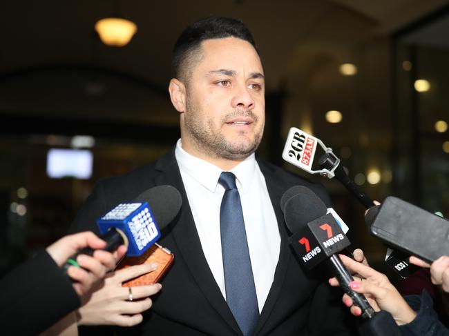 Former NRL star Jarryd Hayne was found guilty of sexual assault and sentenced to prison. Picture: NCA NewsWire/Christian Gilles