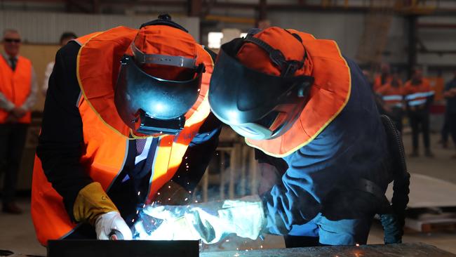 Workers at the Tomago plant.