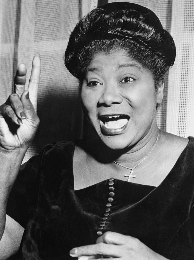 Gospel singer Mahalia Jackson.