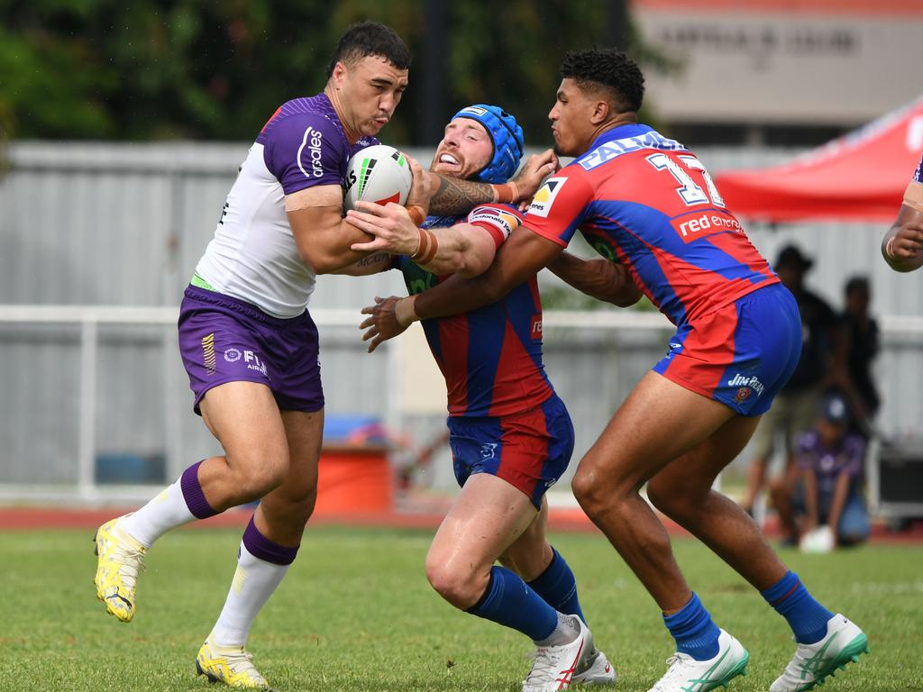 Joe Chan breaks out of a tackle. Picture: NRL pics