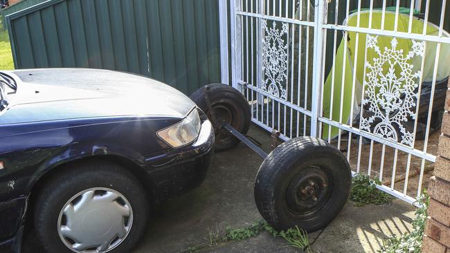 The car axle allegedly used by Ihsas Khan for training purposes / Picture: Dylan Robinson