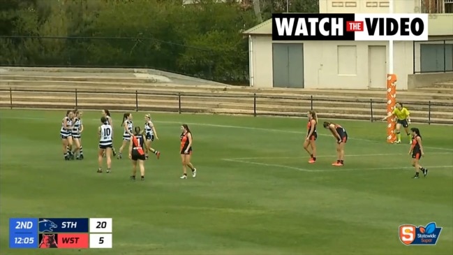 South Adelaide youngster Teah Charlton goals during the 2020 SANFLW prelim final