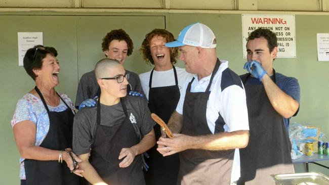 SAUSAGE TIME: The crew at Grafton High get cooking. Picture: Tim Jarrett