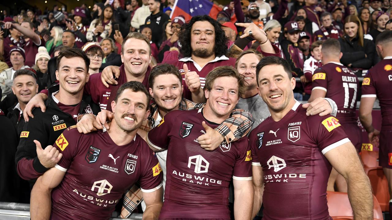 Ben Hunt and Harry Grant have formed a dangerous ruck duo for the Maroons. Picture: NRL Photos