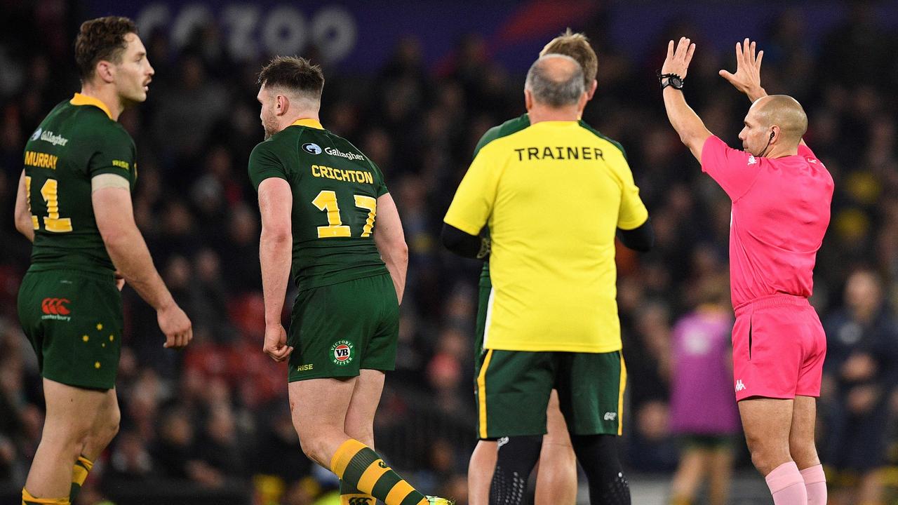 Angus Crichton will miss one match for his act of foul play. Picture: Oli Scarff/AFP