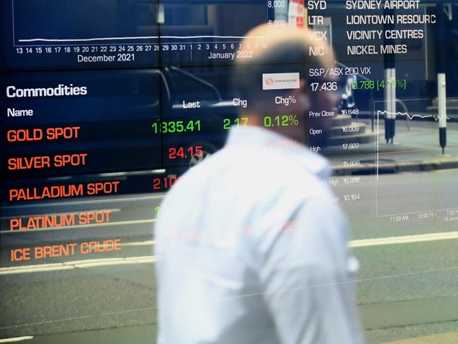 SYDNEY, AUSTRALIA - NewsWire Photos January 24, 2022: Stock market board at the Australian Stock Exchange Sydney.Picture: NCA NewsWire / Jeremy Piper