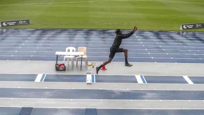 Action from the Queensland Athletics track and field championships at QSAC on Saturday March 15, 2025. Picture: Stephen Archer.