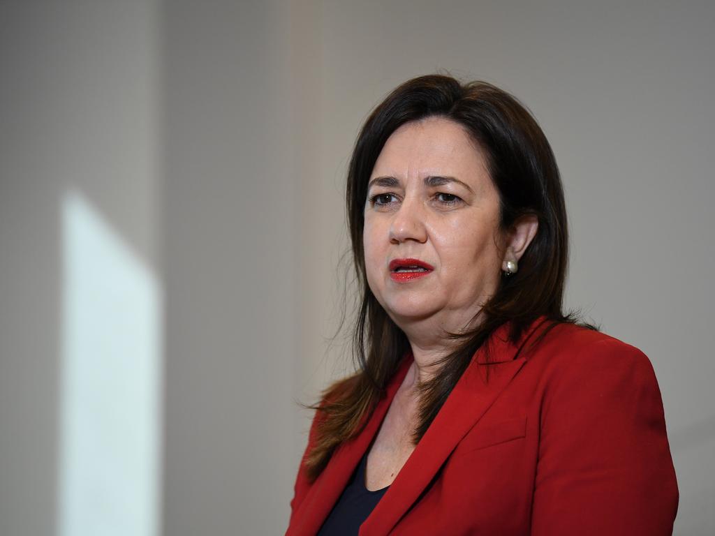 Queensland Premier Annastacia Palaszczuk speaks during a media conference to provide a Covid update. Picture: NCA NewsWire / Dan Peled