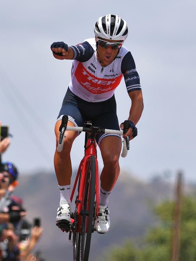 Richie Porte of Trek-Segafredo wins stage 3 of the Santos Tour Down Under 2020 at Paracombe. (Photo by Tim de Waele/Getty Images)