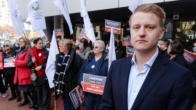 Health Services Union SA/NT Branch Secretary Billy Elrick has warned of new industrial action over what he dubbed ‘perfect week’. Picture: Brenton Edwards