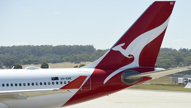 MELBOURNE, AUSTRALIA - NewsWire Photos MARCH 03, 2022: QANTAS plane tail fins at Tullamarine Melbourne Airport. Picture: NCA NewsWire / Andrew Henshaw