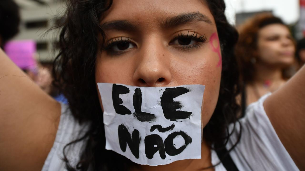 Brazilian women are protesting Jair Bolsonaro with the hashtag #EleNão.