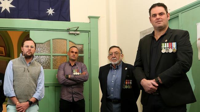 David Petersen, Ricky Bastow, John Torpey and Lucas Moon at Hawthorn RSL Sub-branch. Picture: Hamish Blair