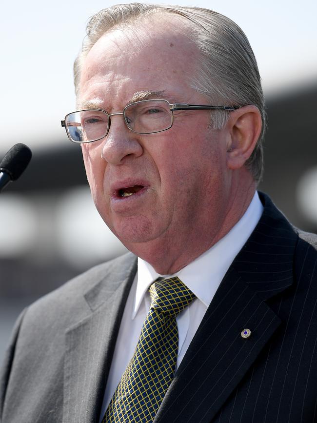 Chairman of Racing NSW, Russell Balding, speaks at the unveiling of The Everest Trophy in Sydney in 2017.