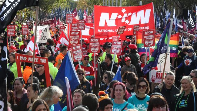 The protest shut down city streets. Picture: David Crosling