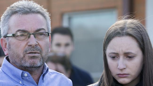 Borce and Sarah Ristevski speak about the disappearance of Karen Ristevski. Picture: Sarah Matray