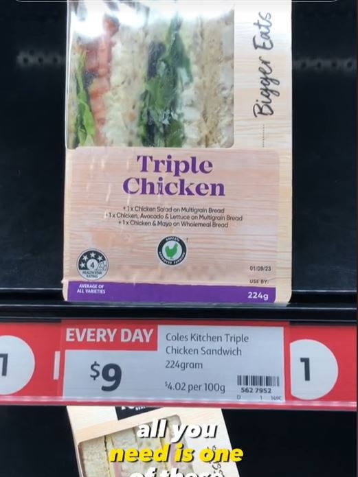 The TikToker has revisited the old Feed Your Family for Under $10 advertisement from Coles. Picture: @apostolucky/TikTok