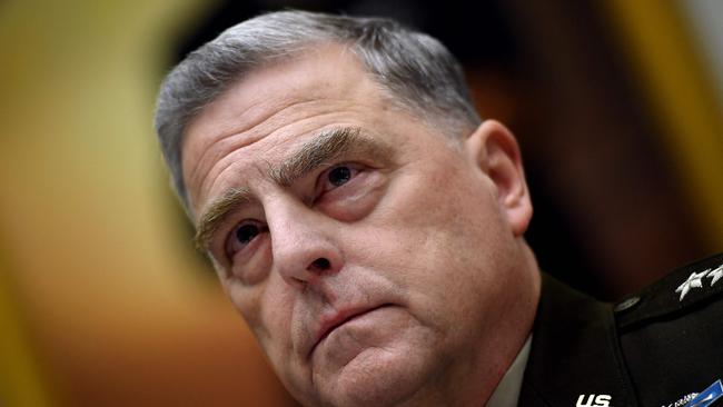 US Chairman of the Joint Chiefs of Staff Gen. Mark Milley testifies before the House Armed Services Committee. Picture: AFP