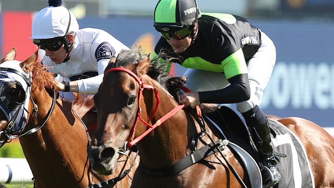 SYDNEY, AUSTRALIA - JANUARY 25: Reece Jones riding Cosmonova  win Race 7 Ranvet during Sydney Racing at Royal Randwick Racecourse on January 25, 2025 in Sydney, Australia. (Photo by Jeremy Ng/Getty Images)