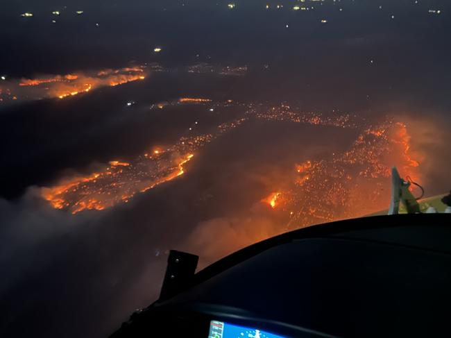 Queensland bushfires burning in Tara Picture: Facebook/ Lifeflight