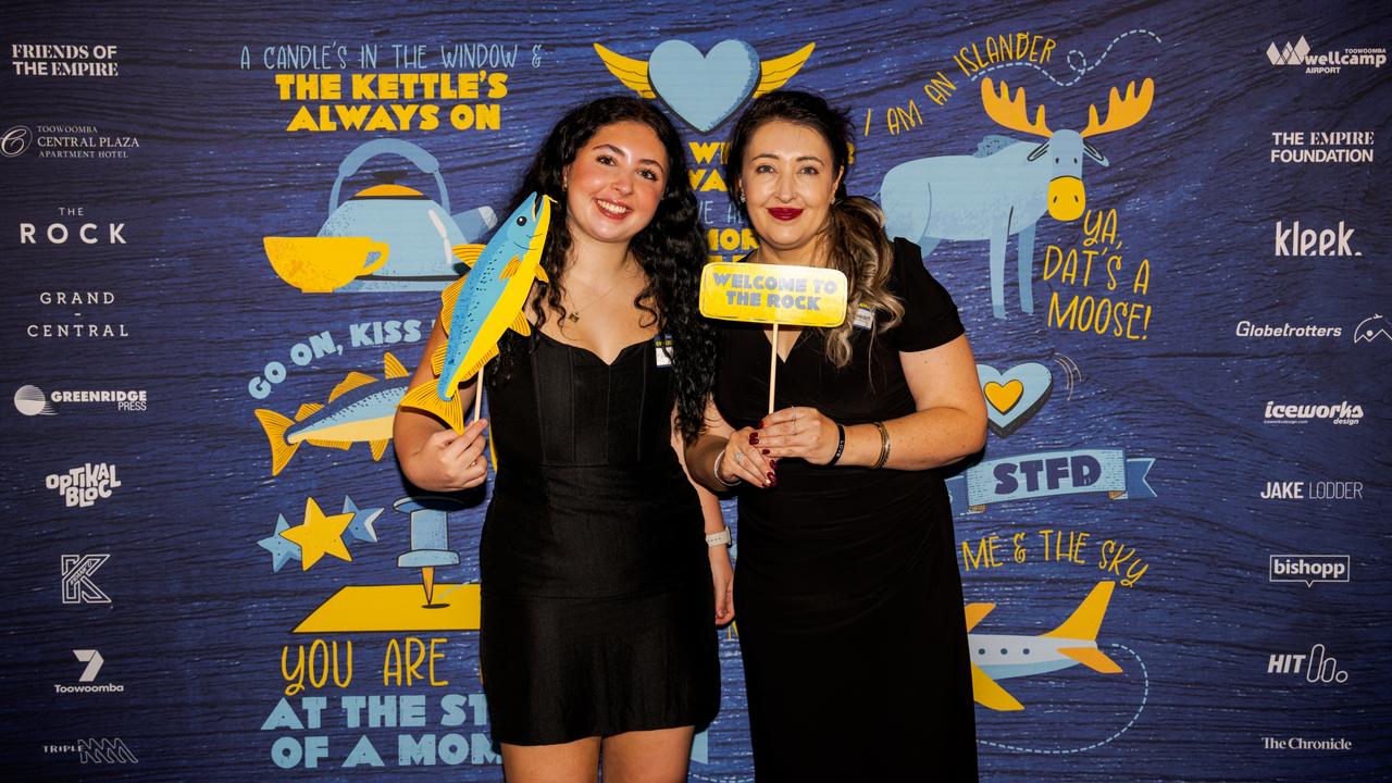 Ella Findlay (left) and Elizabeth Stewart at the opening night function for The Empire's Come From Away at The Rock, Friday, March 14, 2025. Picture: Hey Media