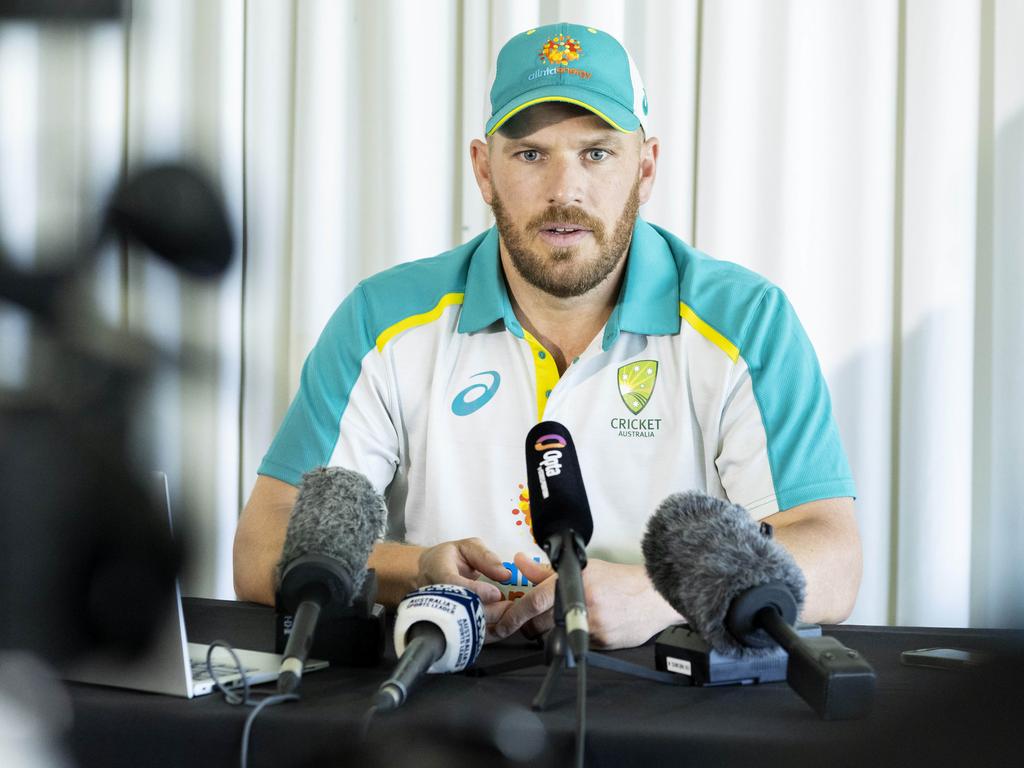 Aaron Finch mentioned the ‘f-word’ ahead of the T20 World Cup — was that the beginning of the end? Picture: Richard Walker